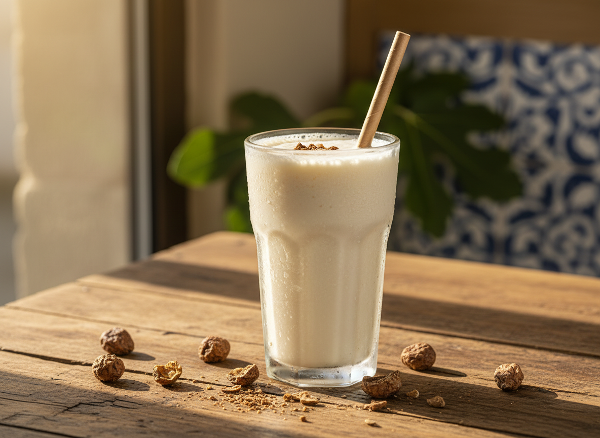 Verre d'Horchata de Chufa de Valence au souchet