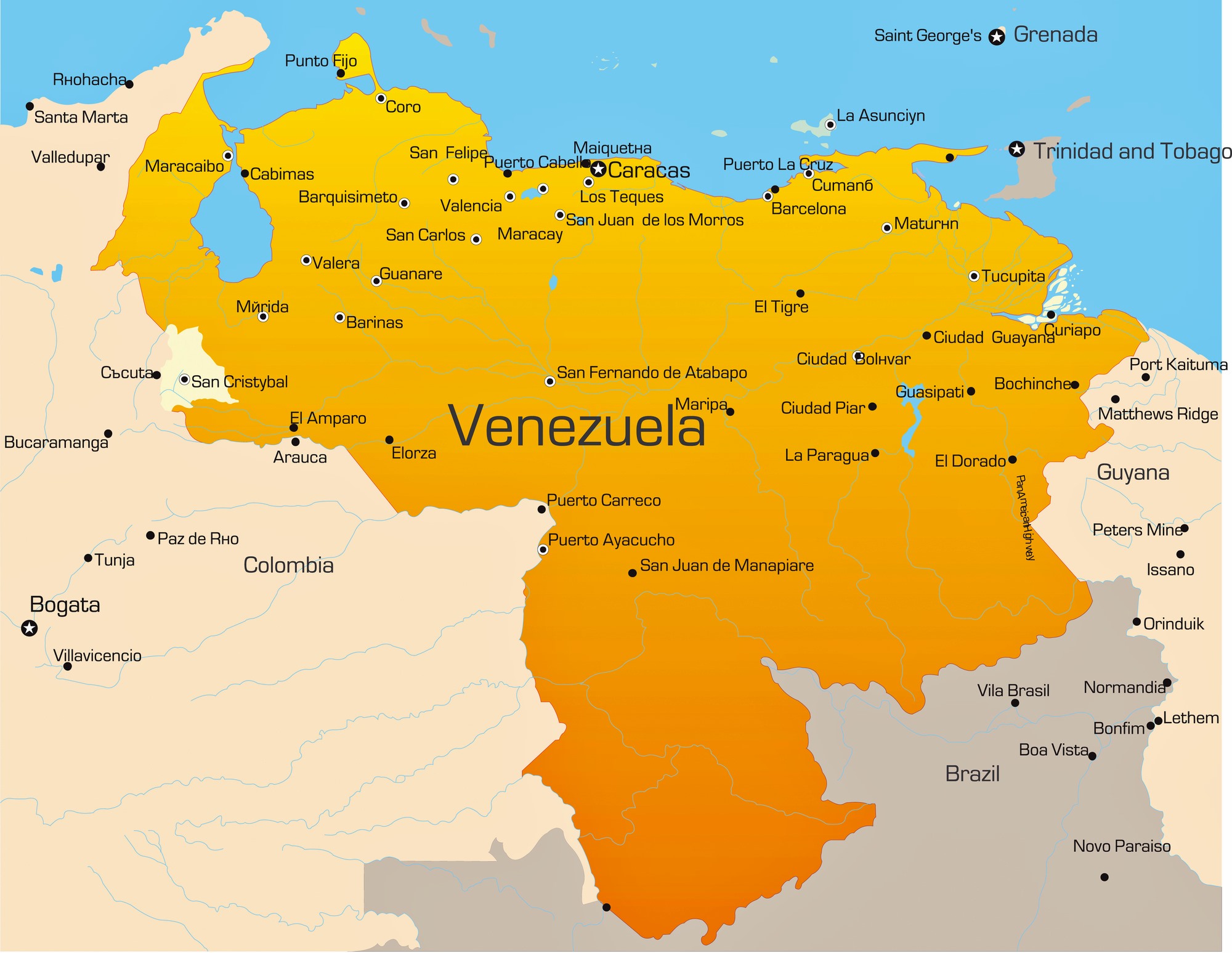 Carte du Venezuela